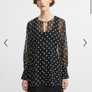 Theory 100% Silk Polka Dot Fluid Tunic S